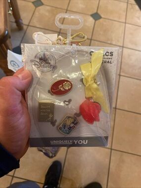 Disney Parks 2026 Crocs Jibbitz 5 Pack Beauty And The Beast Belle New BNWT